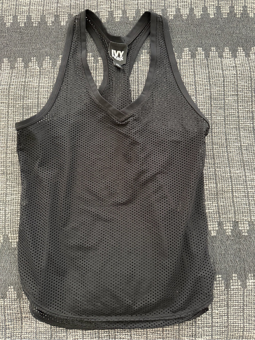 IVY PARK Black Perforated Racerback Tank
